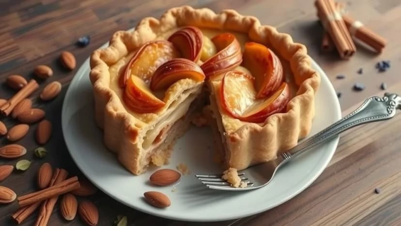 Äppelpaj med mandelmassa och kardemumma