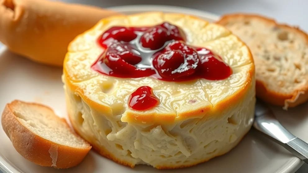 Camembert i ugn med hjortronsylt