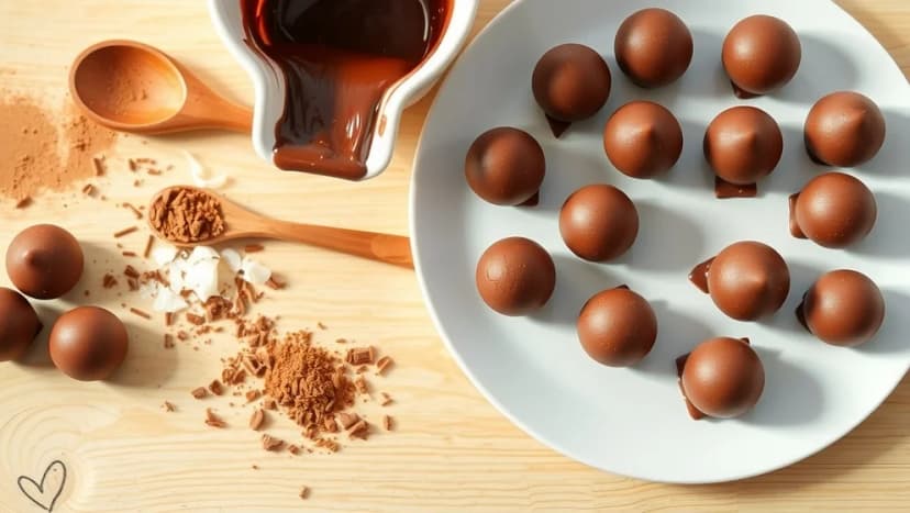Chokladbollar med smält choklad hemma