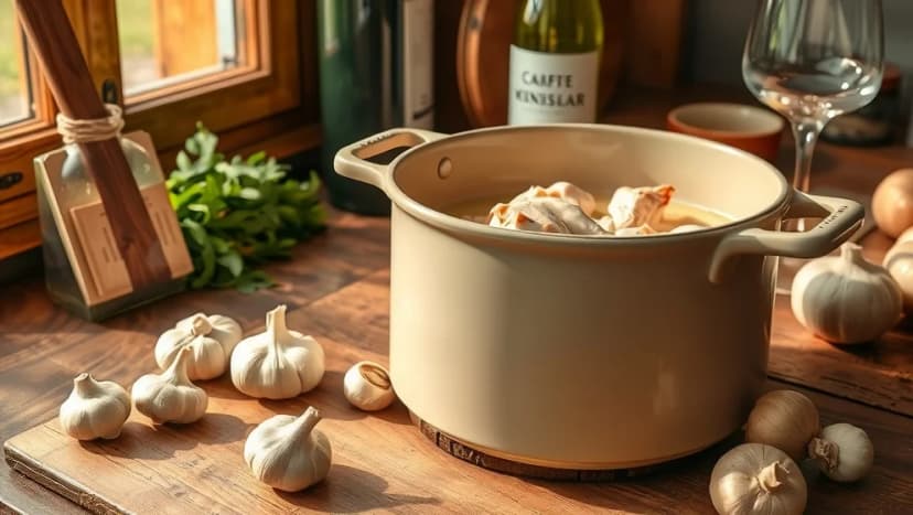 Vit coq au vin hemma på köket