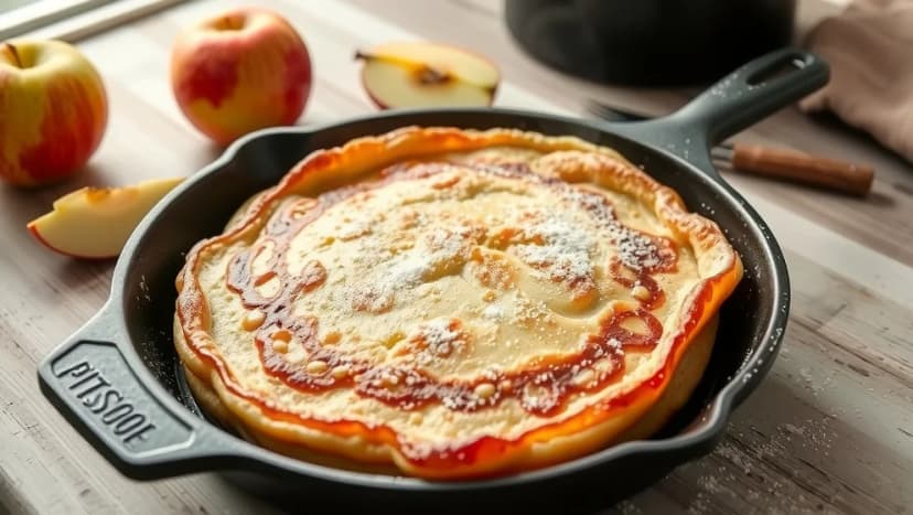 Fransk äppelkaka i stekpanna som smakar fantastiskt