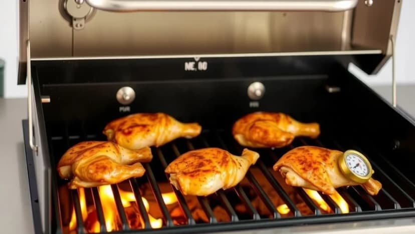 Grilla kyckling på gasolgrill rätt temperatur