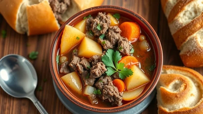 Gulaschsoppa med köttfärs gör du så här