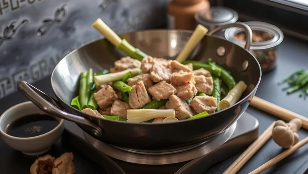 Kinesisk kyckling med bambuskott hemma