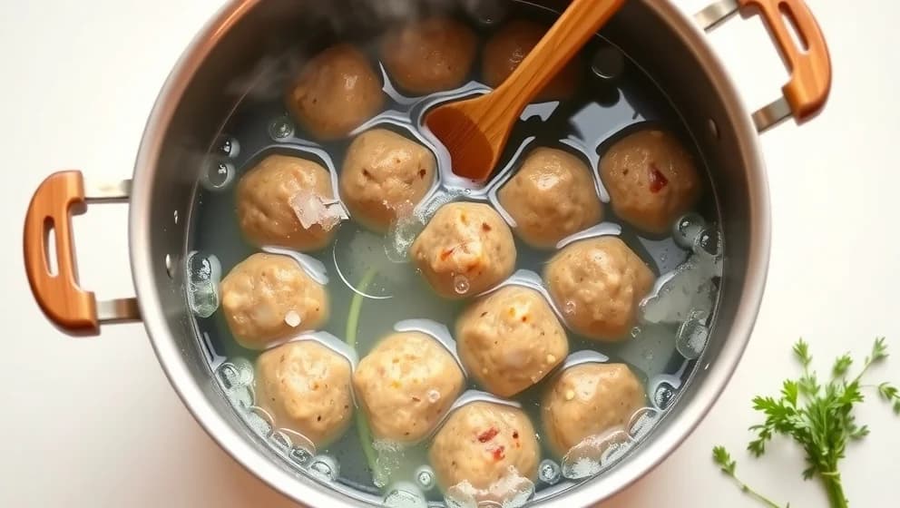 Koka frikadeller i vatten på rätt sätt