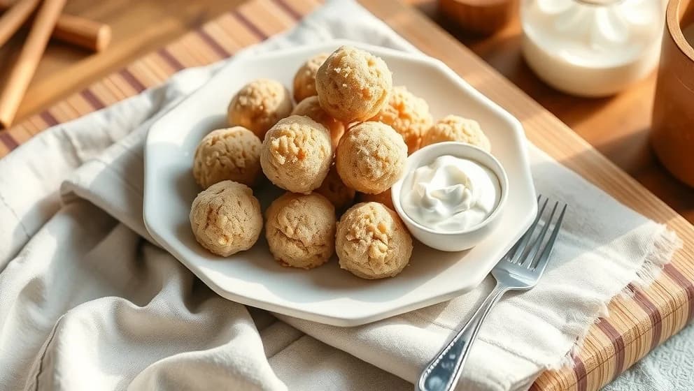 Ljusa havrebollar med grädde som smakar himla gott