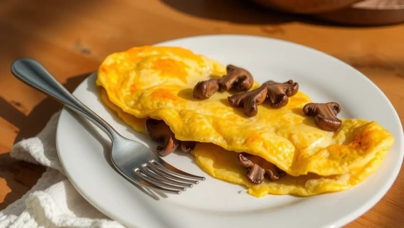 Omlett med kantareller i ugn