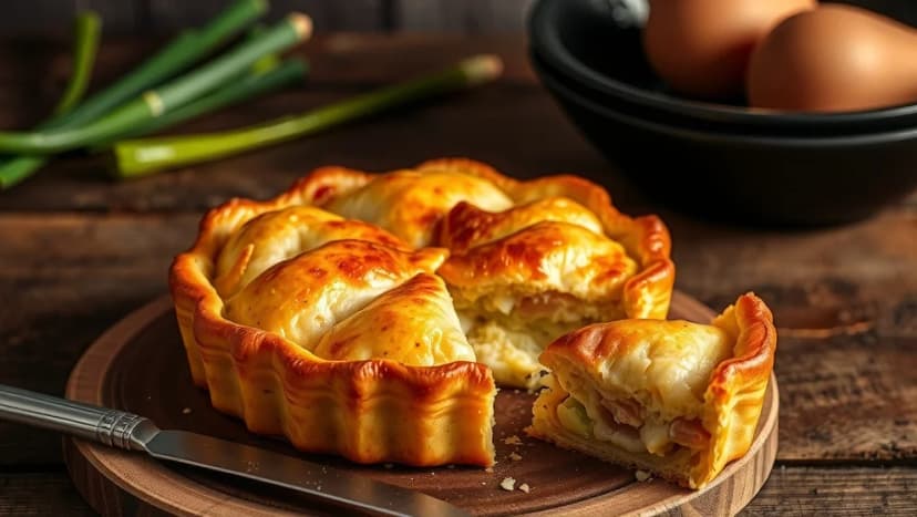 Ost och skinkpaj med purjolök hemma