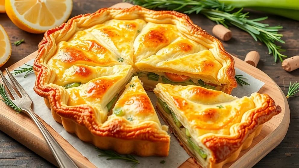 Päj med kallrökt lax och purjolök