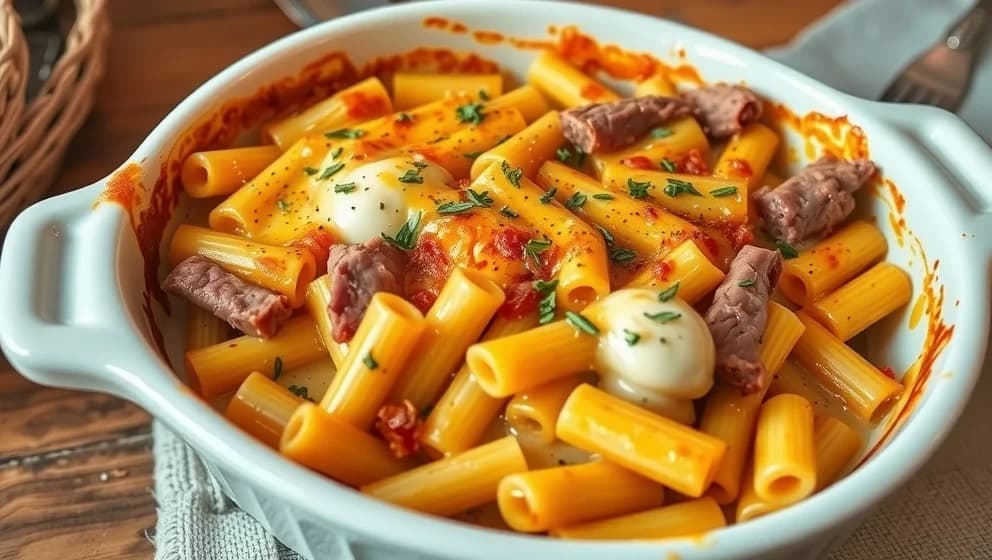 Pastagratäng med skinka och crème fraiche