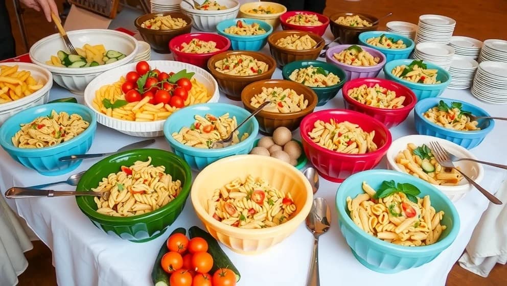 Pastasallad buffé för 50 personer