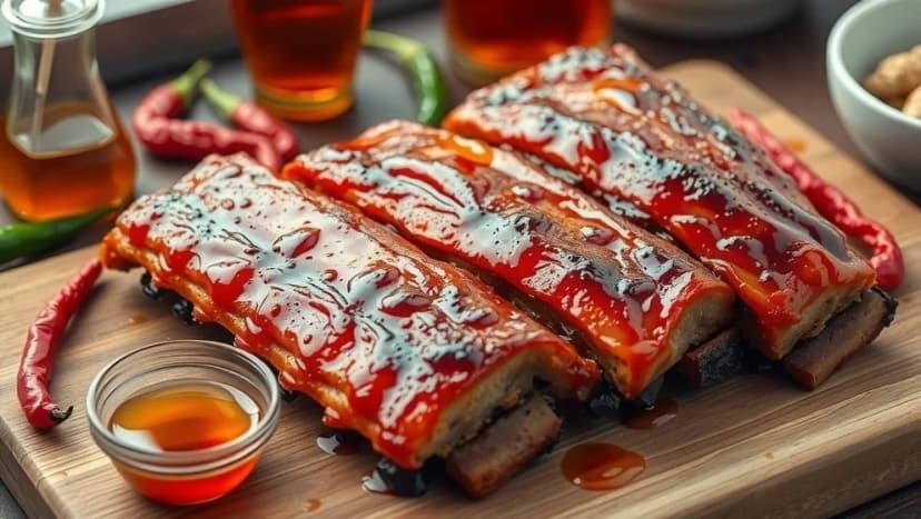 Revbensspjäll glaze honung chili gjort hemma