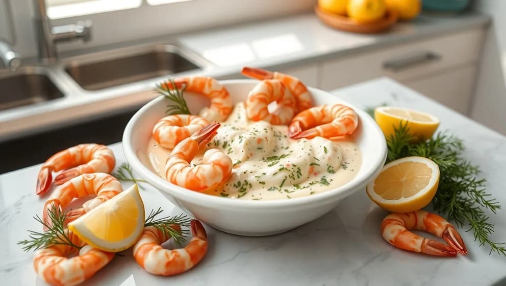 Skagenröra med crème fraîche hemma