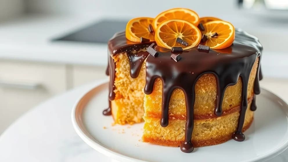 Sockerkaka med apelsin och choklad