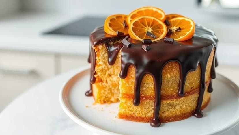 Sockerkaka med apelsin och choklad